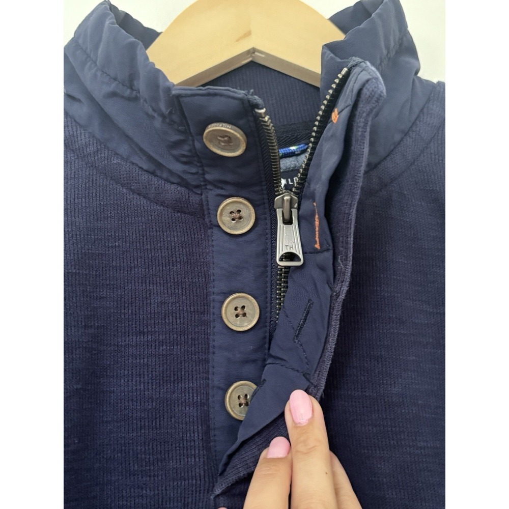 Tommy Hilfiger Mens Navy Blue 1/4 Zip/Buttoned Mock Neck Sweater Size Large - Picture 3 of 8